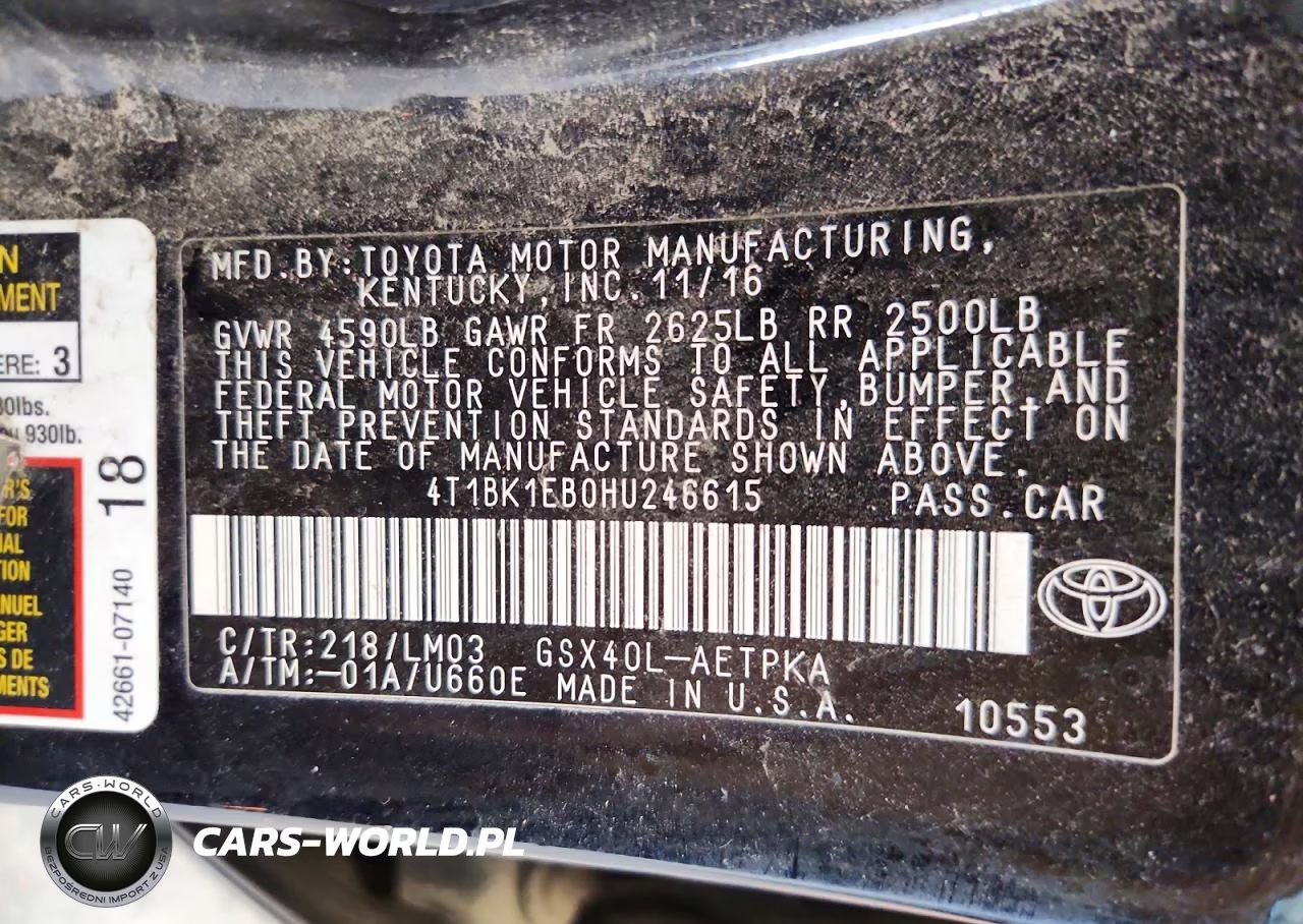 2017 Toyota Avalon Limited VIN:4T1BK1EB0HU246615 - 12