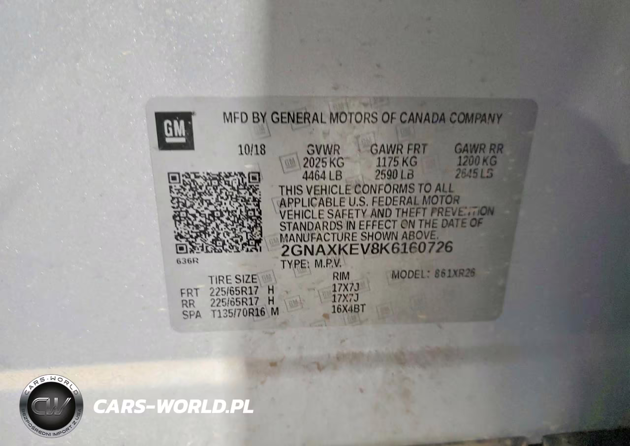 2019 Chevrolet Equinox Lt VIN:2GNAXKEV8K6160726 - 13