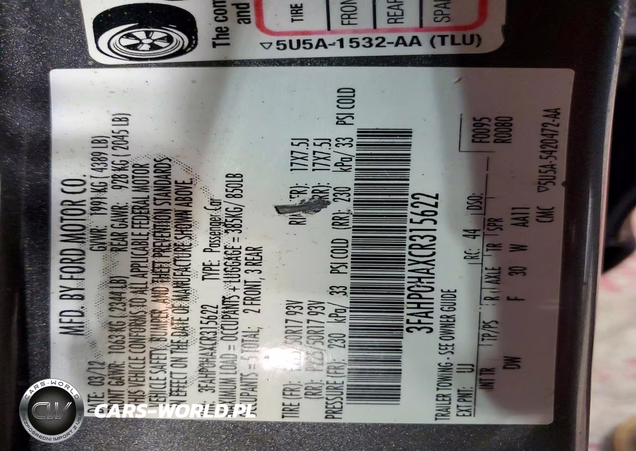 2012 Ford Fusion Se VIN:3FAHP0HAXCR315622 - 12