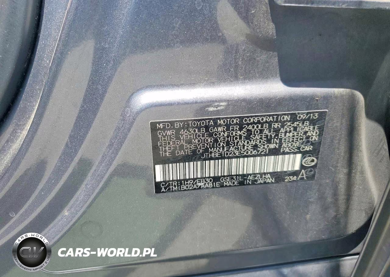 2014 Lexus Is 350 VIN:JTHBE1D23E5006721 - 12