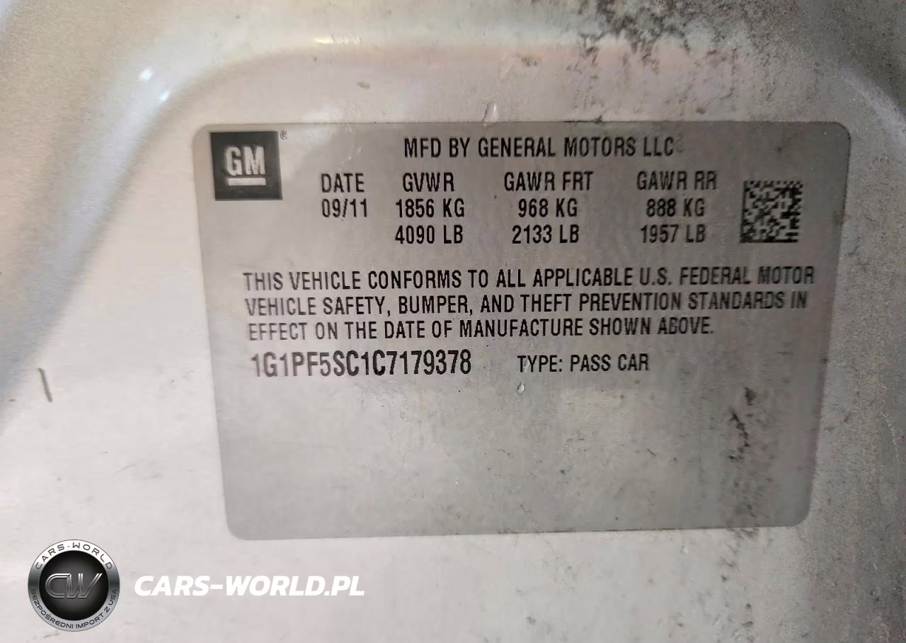 2012 Chevrolet Cruze Lt VIN:1G1PF5SC1C7179378 - 12
