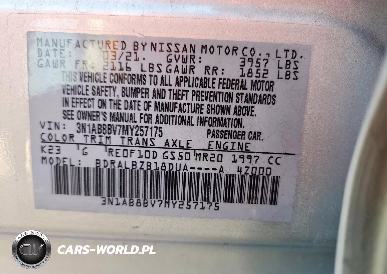 2021 Nissan Sentra S VIN:3N1AB8BV7MY257175 - 13