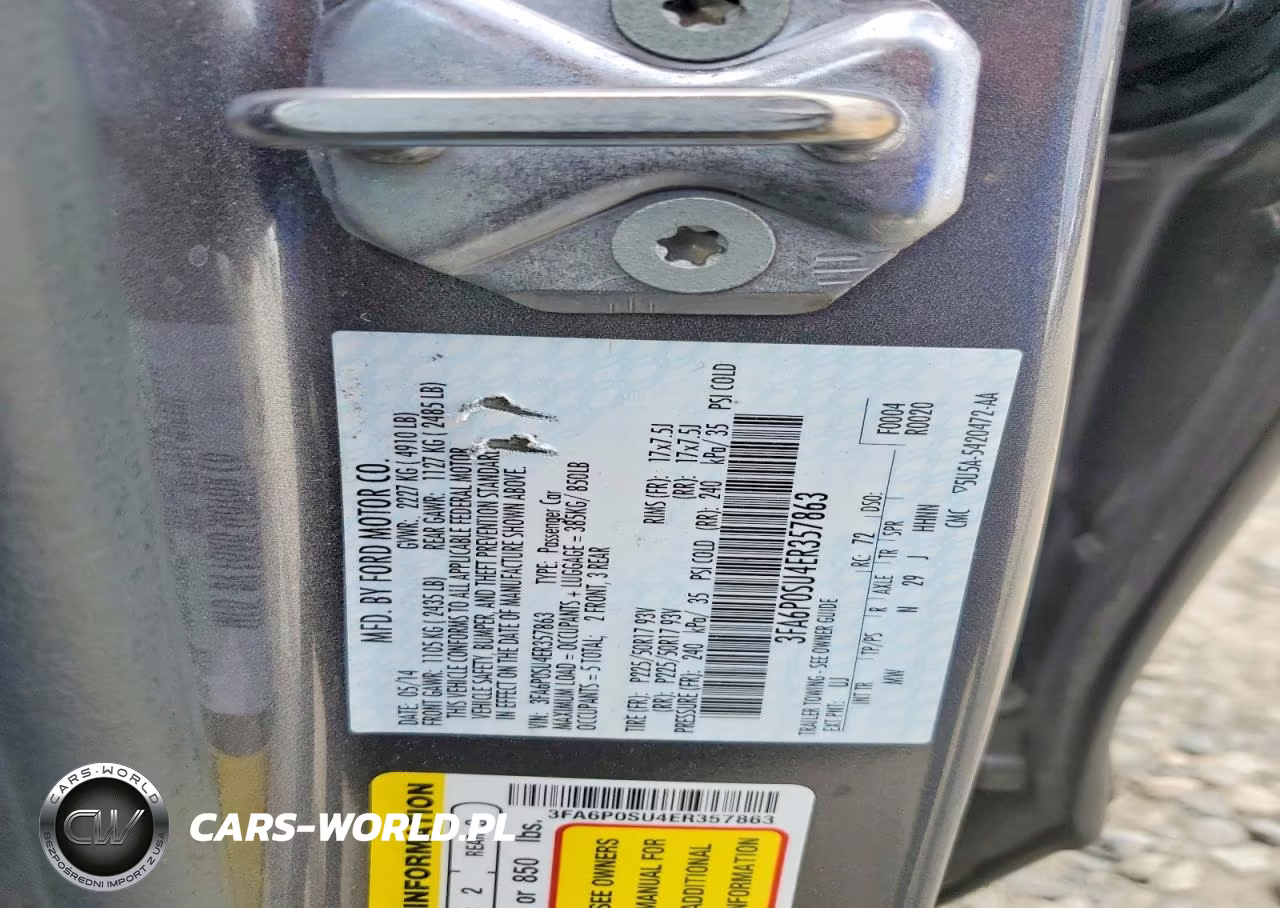 2014 Ford Fusion Titanium Phev VIN:3FA6P0SU4ER357863 - 13
