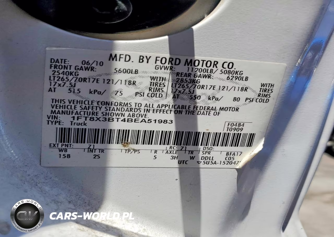 2011 Ford F350 Super Duty VIN:1FT8X3BT4BEA51983 - 12