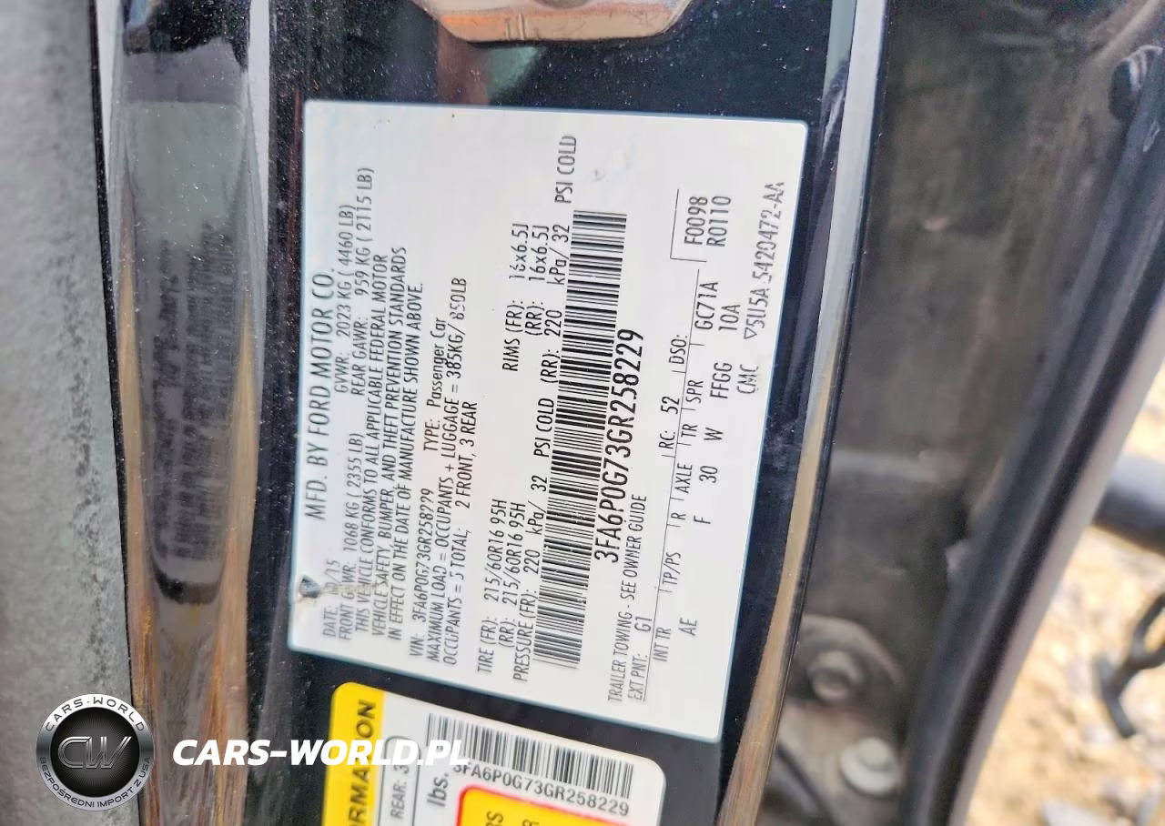 2016 Ford Fusion S VIN:3FA6P0G73GR258229 - 12
