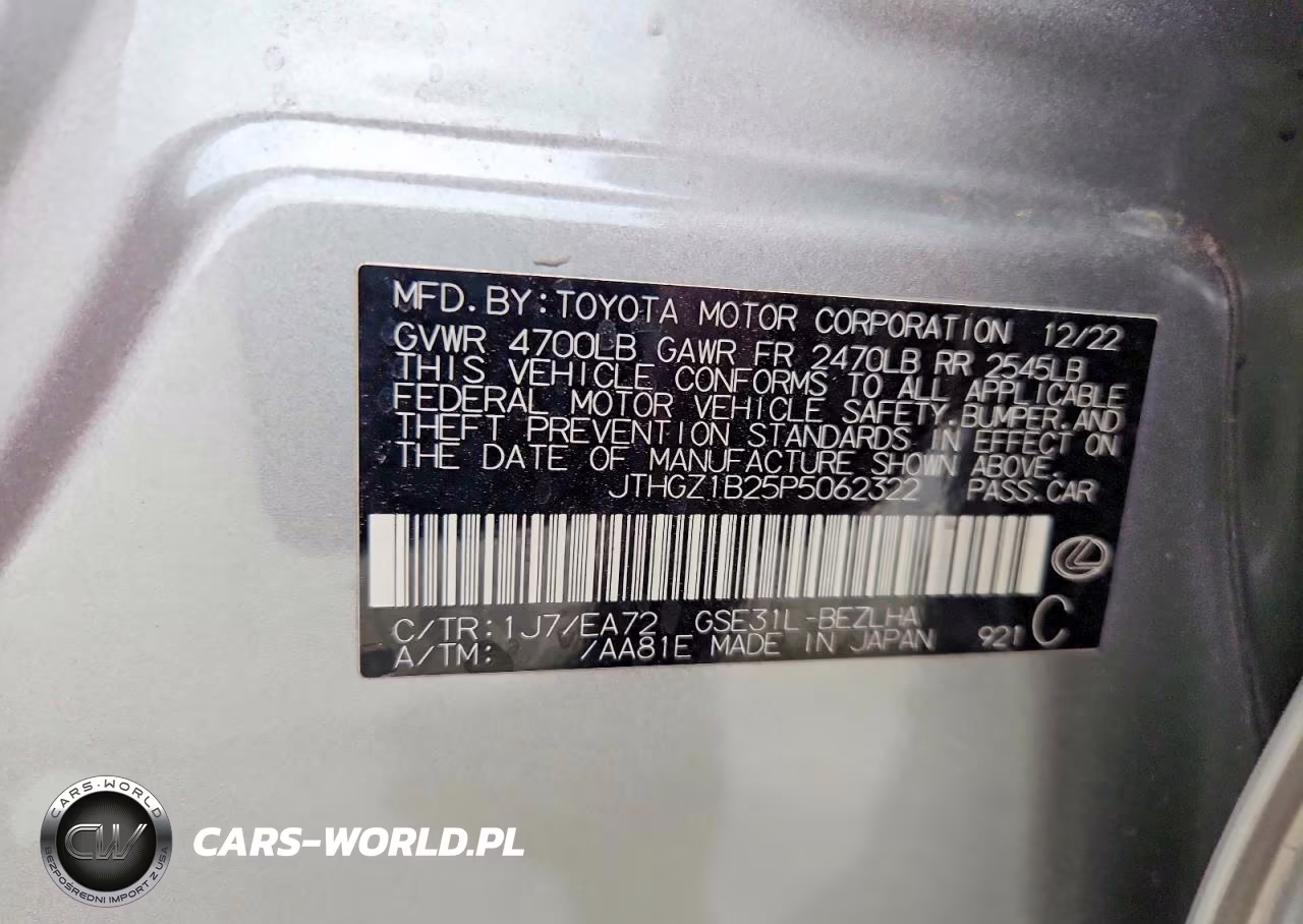 2023 Lexus Is 350 F Sport VIN:JTHGZ1B25P5062322 - 12
