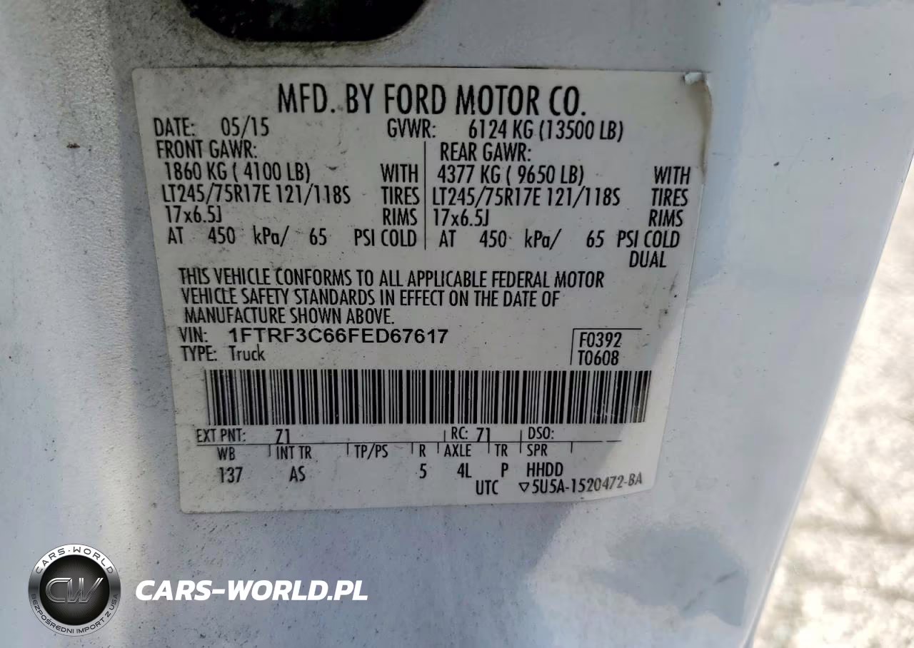 2015 Ford F350 Super Duty VIN:1FTRF3C66FED67617 - 12