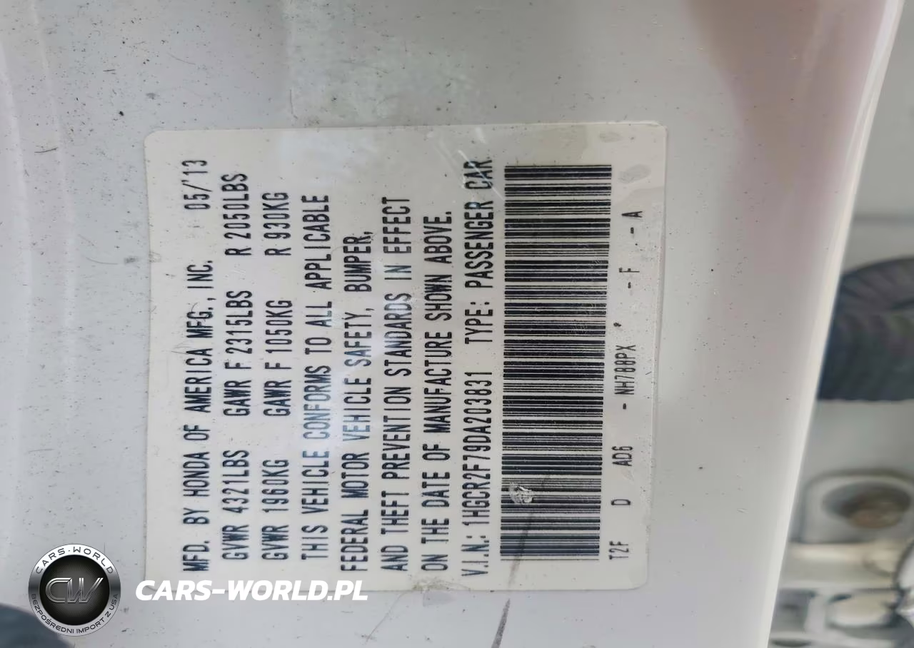2013 Honda Accord Ex VIN:1HGCR2F79DA203831 - 12