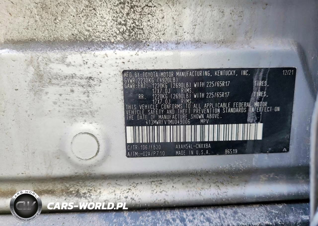 2021 Toyota Rav4 Le VIN:4T3MWRFV1MU049006 - 13
