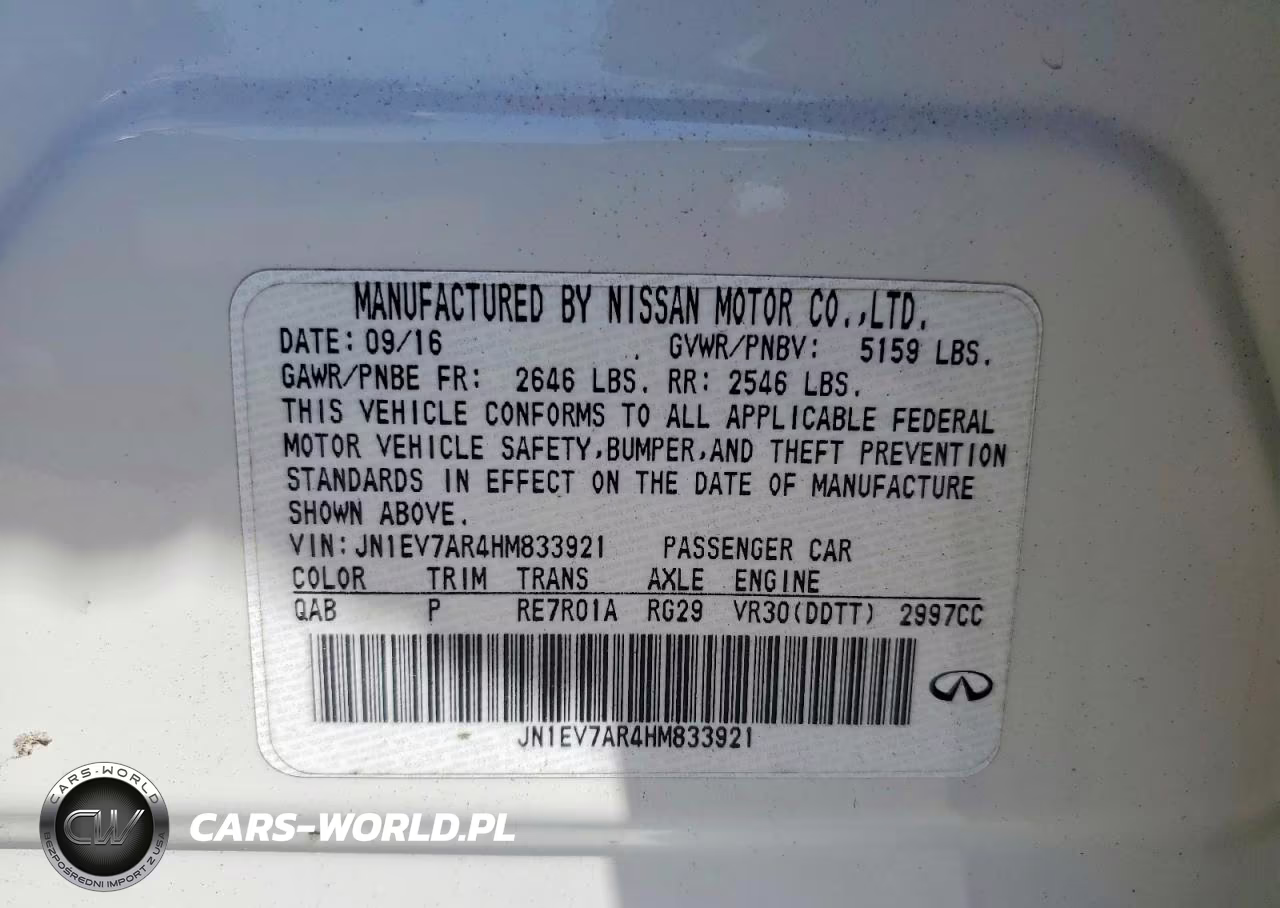 2017 Infiniti Q50 3.0T Sport VIN:JN1EV7AR4HM833921 - 12