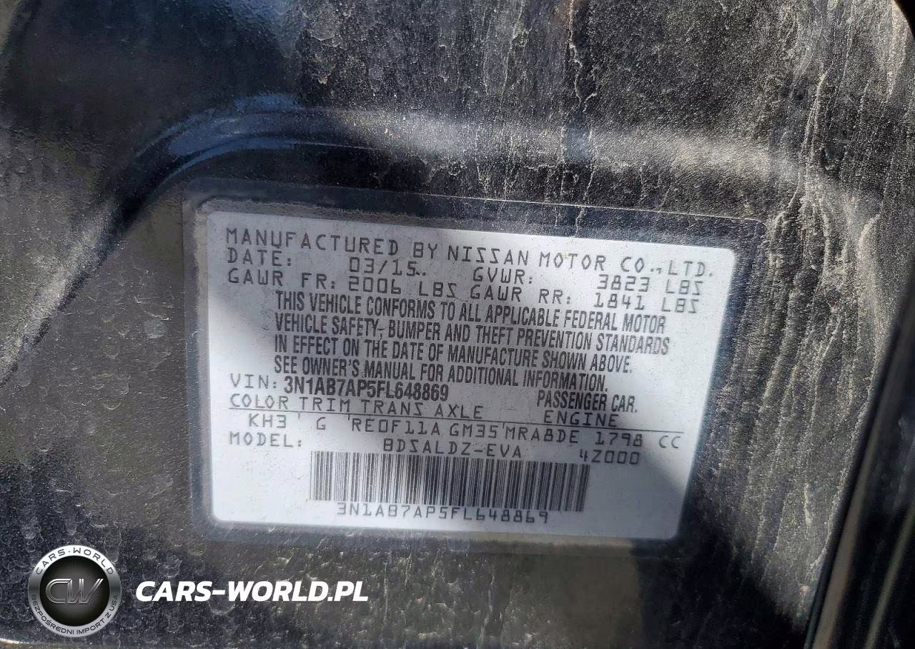 2015 Nissan Sentra Sv VIN:3N1AB7AP5FL648869 - 12
