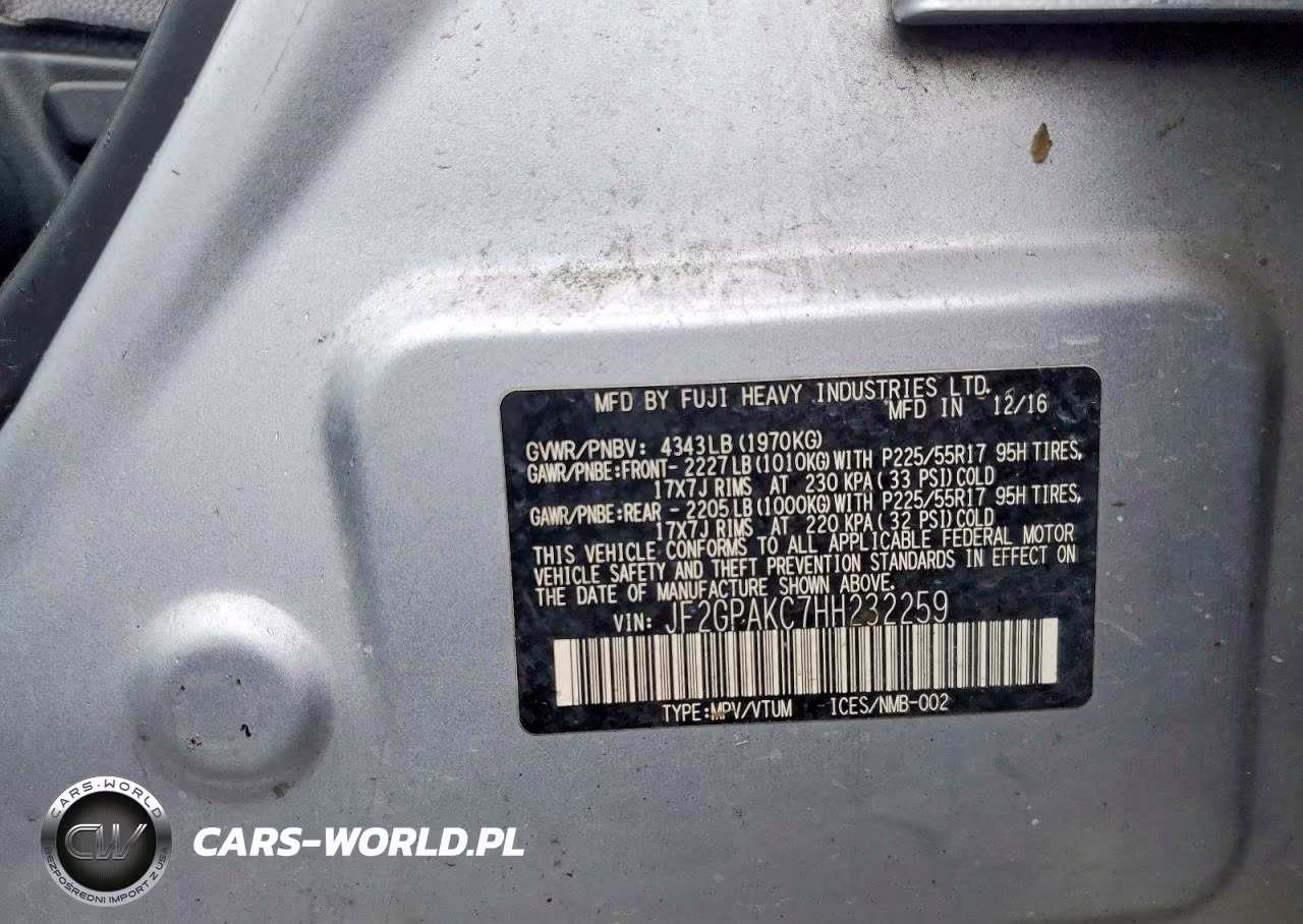 2017 Subaru Crosstrek Limited VIN:JF2GPAKC7HH232259 - 12