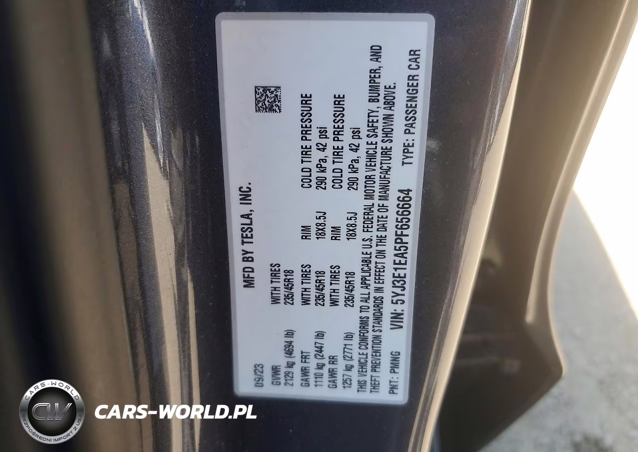 2023 Tesla Model 3 VIN:5YJ3E1EA5PF656664 - 12