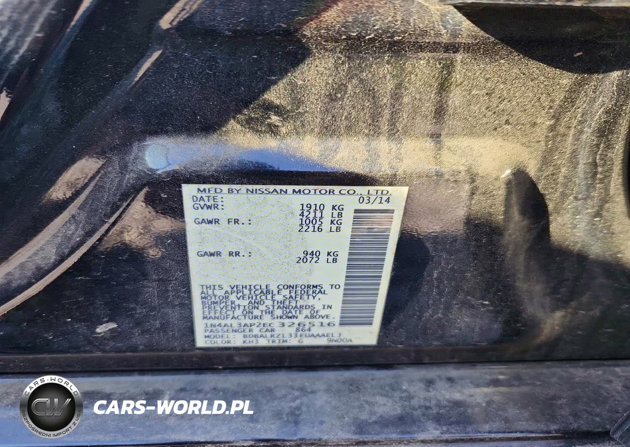 2014 Nissan Altima 2.5 VIN:1N4AL3AP2EC326516 - 13