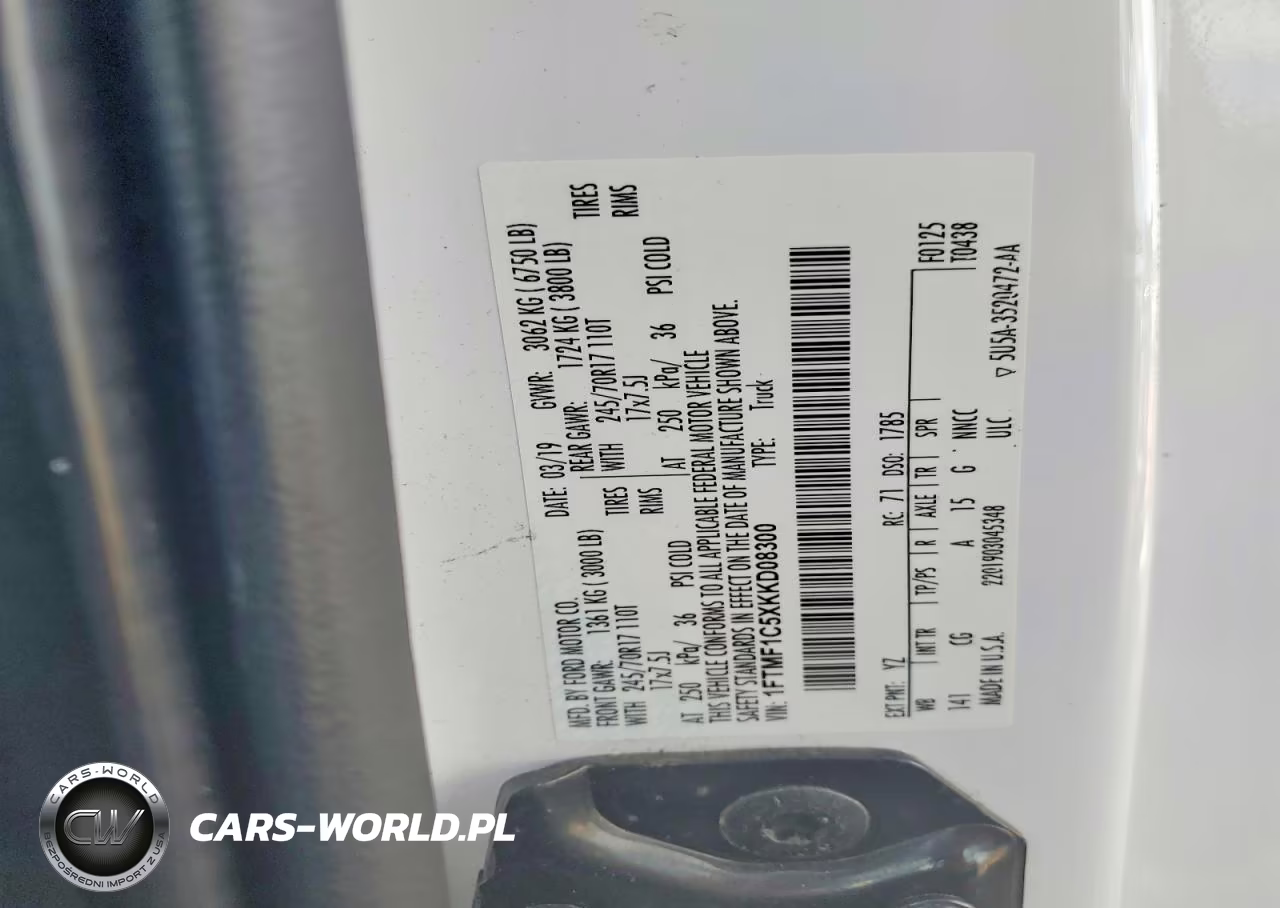 2019 Ford F-150 VIN:1FTMF1C5XKKD08300 - 12