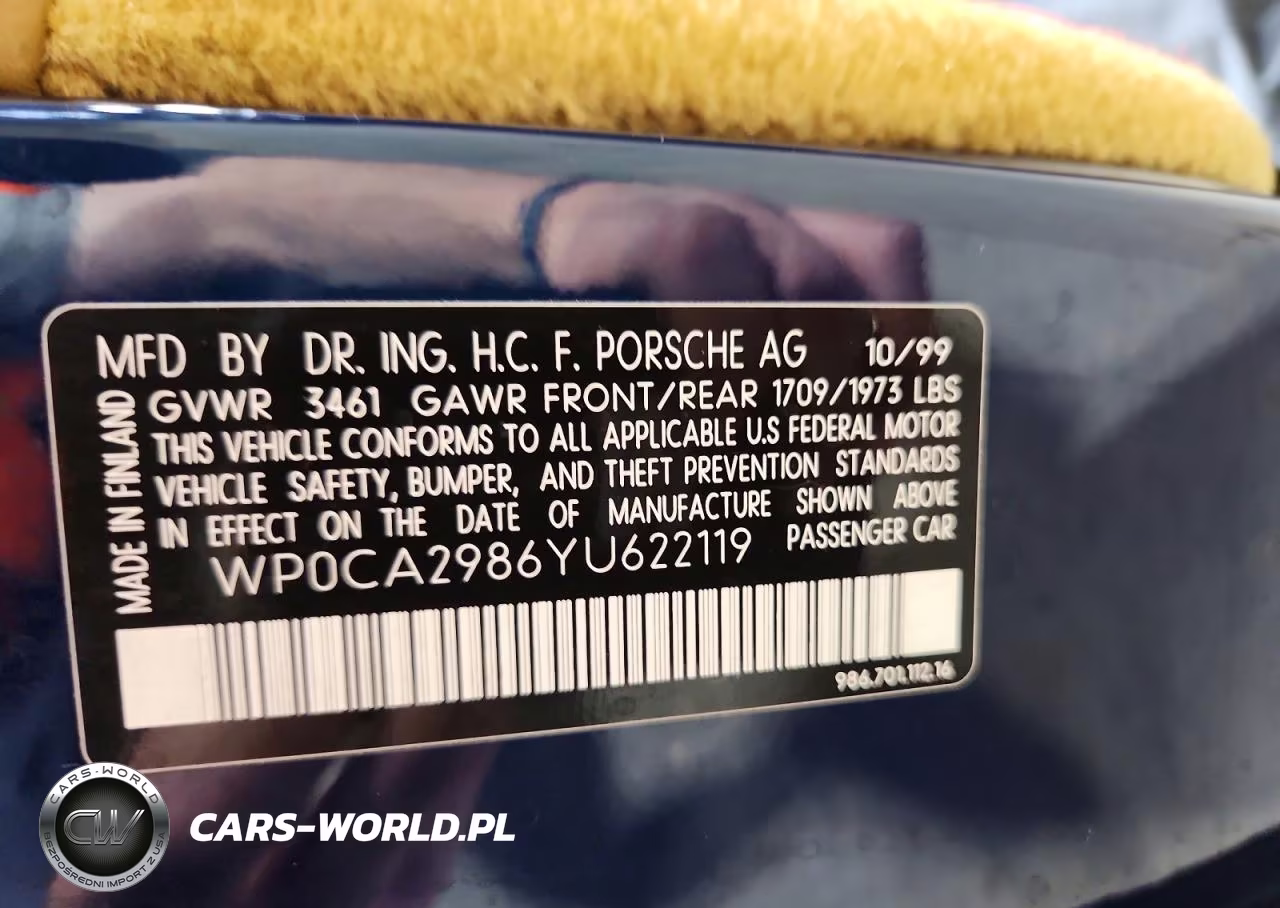 2000 Porsche Boxster VIN:WP0CA2986YU622119 - 12