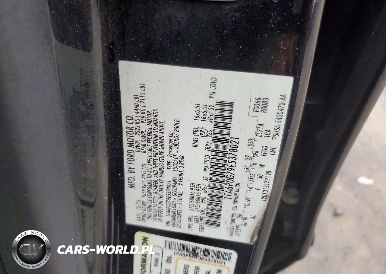 2014 Ford Fusion S VIN:1FA6P0G79E5378021 - 12