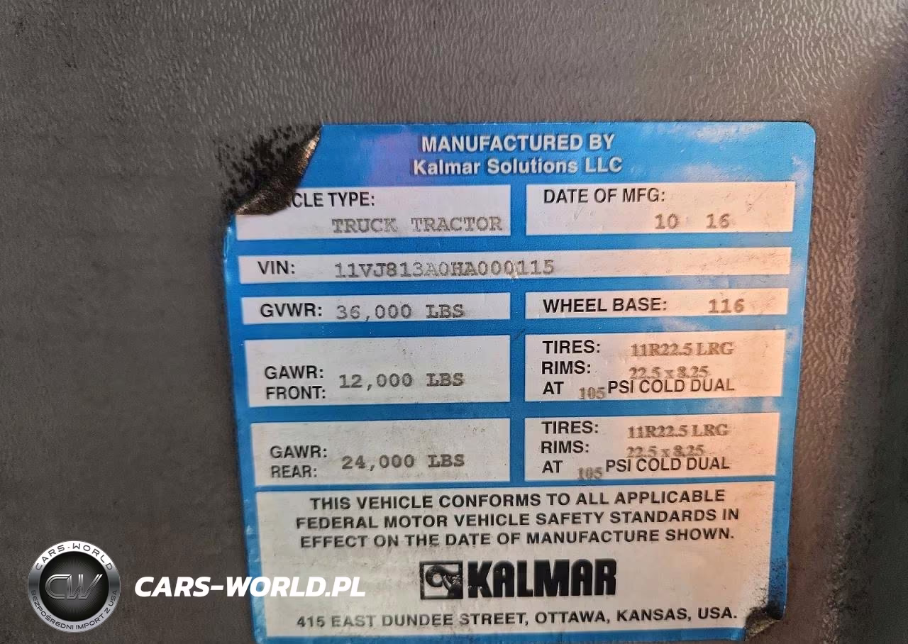 2017 Kalmar Ottawa T2 Yard Truck VIN:11VJ813A0HA000115 - 10