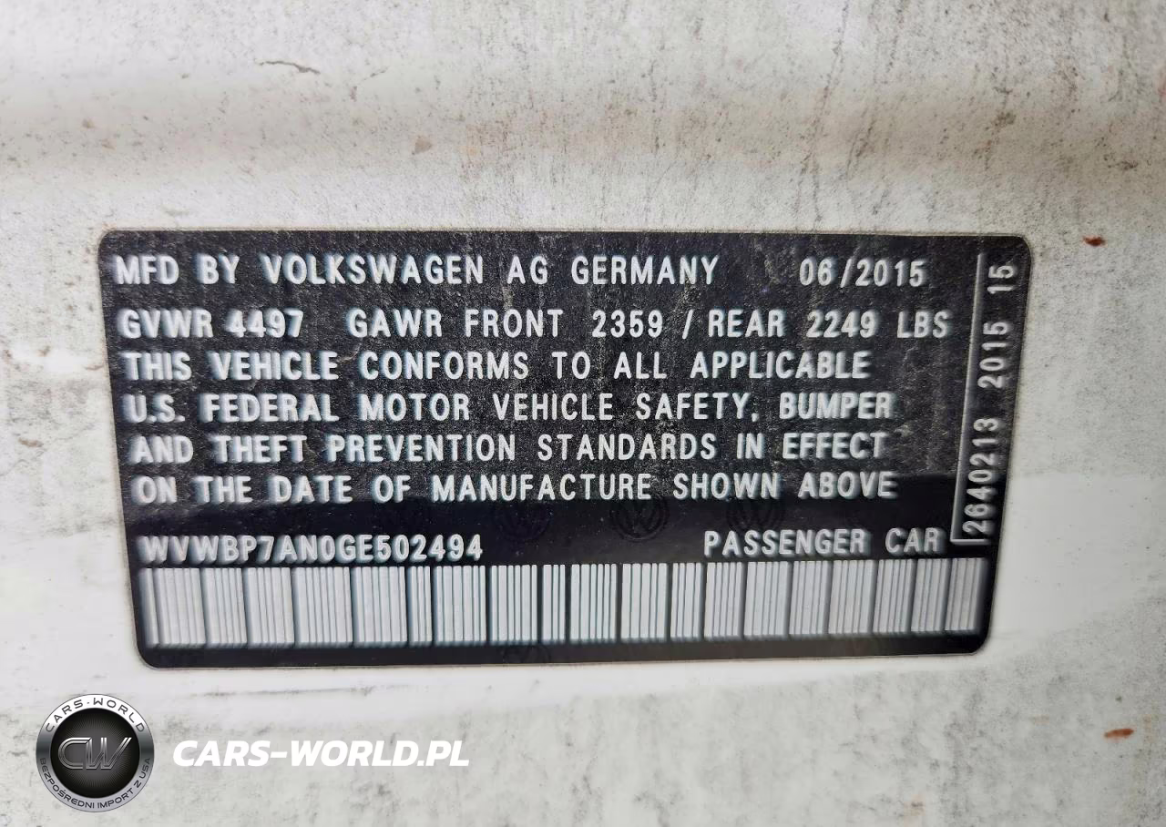 2016 Volkswagen Cc Base VIN:WVWBP7AN0GE502494 - 12
