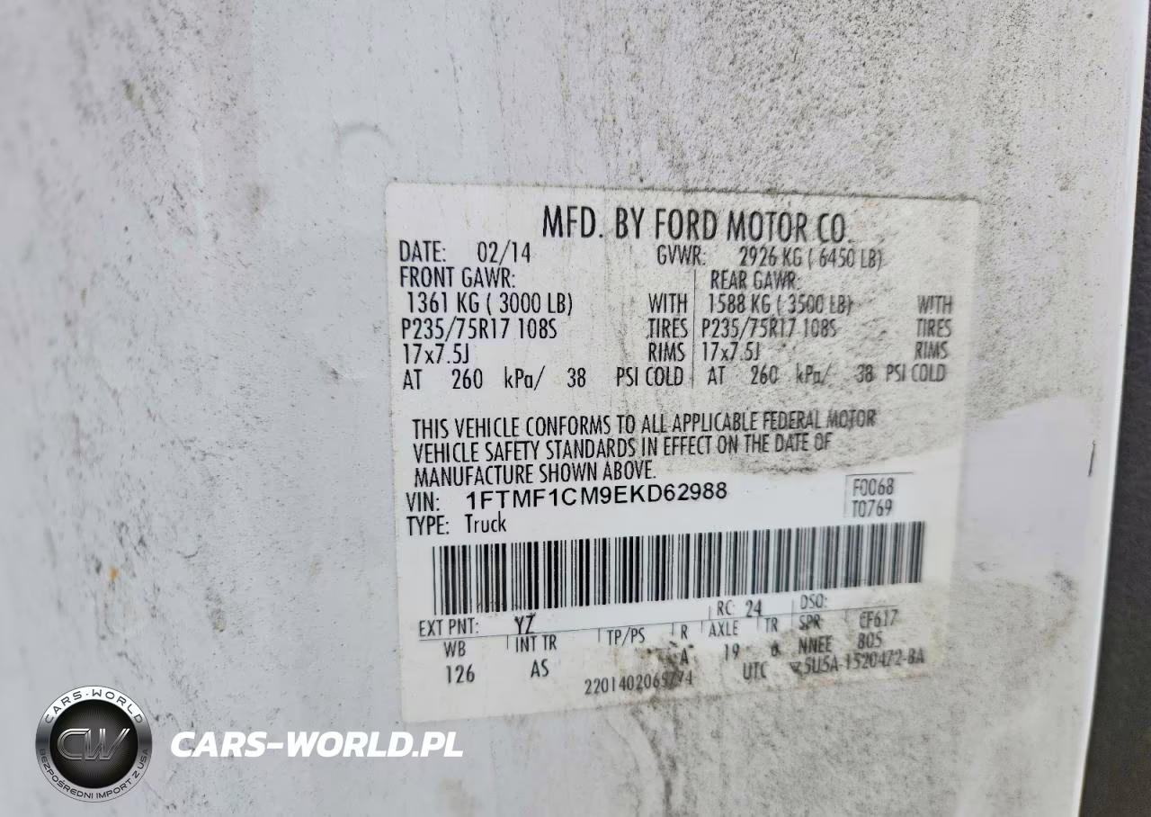 2014 Ford F150 VIN:1FTMF1CM9EKD62988 - 12