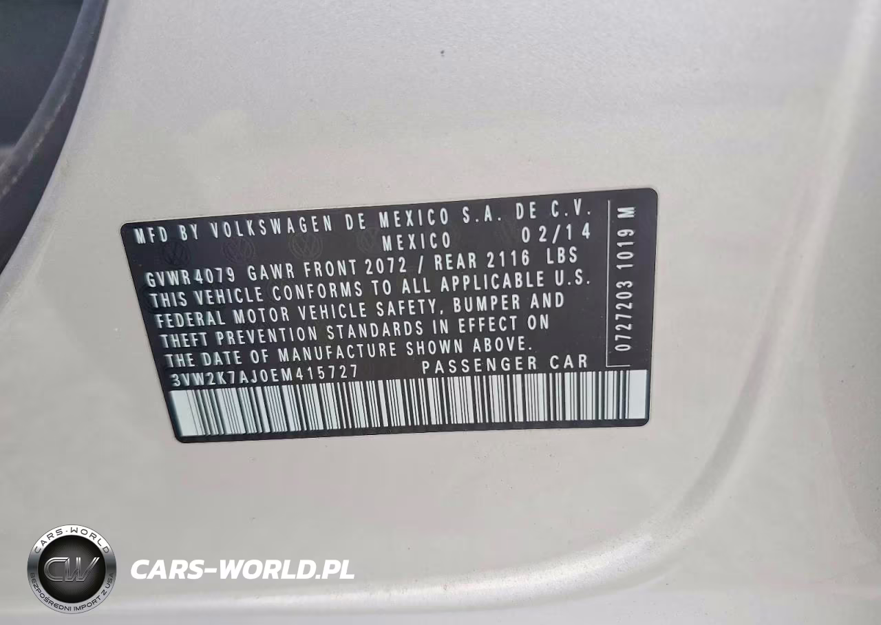 2014 Volkswagen Jetta VIN:3VW2K7AJ0EM415727 - 12
