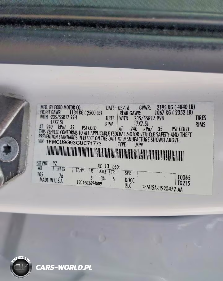 2016 Ford Escape Se VIN:1FMCU9G93GUC71773 - 13