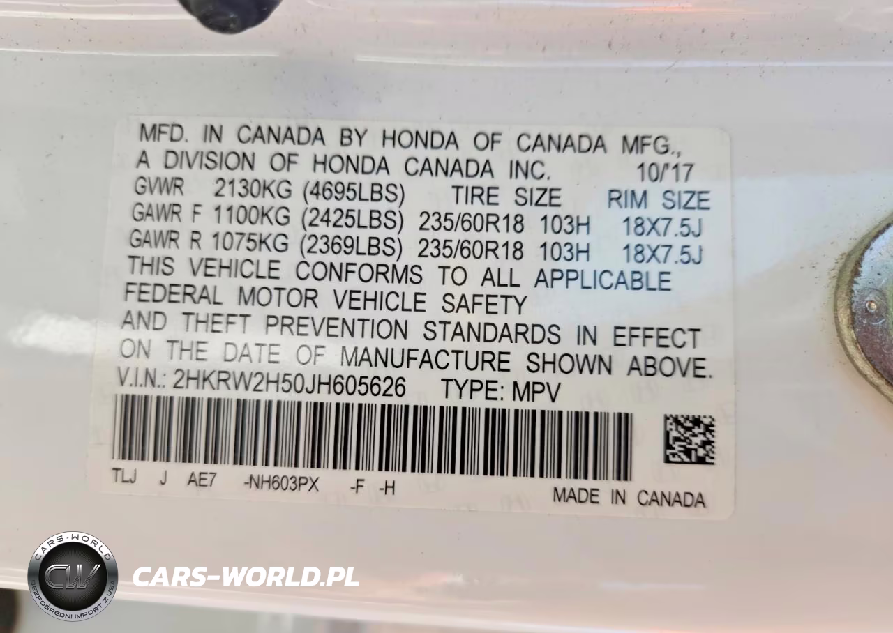 2018 Honda Cr-V Ex VIN:2HKRW2H50JH605626 - 13