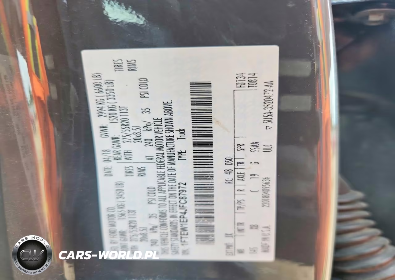 2018 Ford F150 Supercrew VIN:1FTEW1EP4JFC87972 - 13