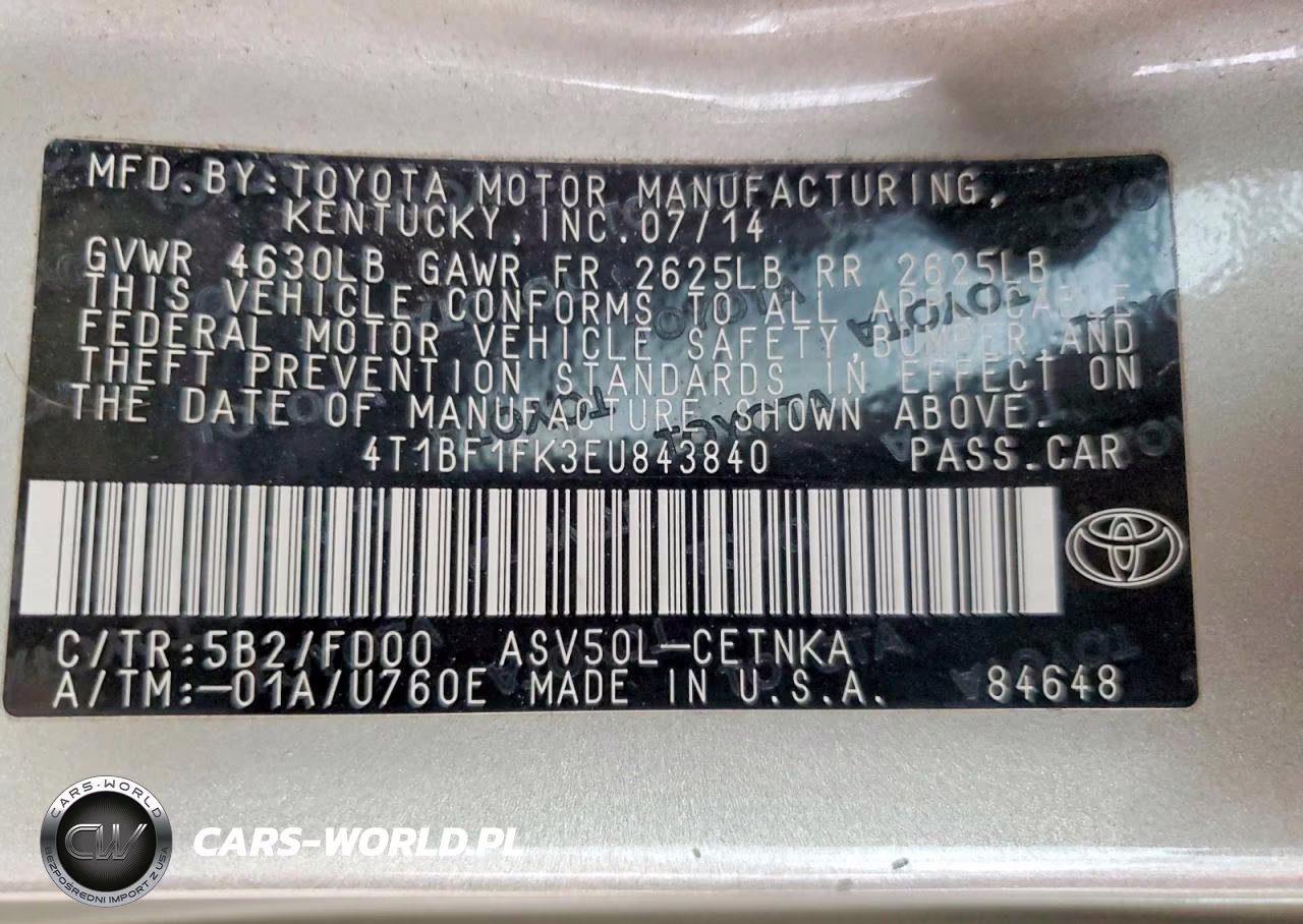 2014 Toyota Camry Le VIN:4T1BF1FK3EU843840 - 13