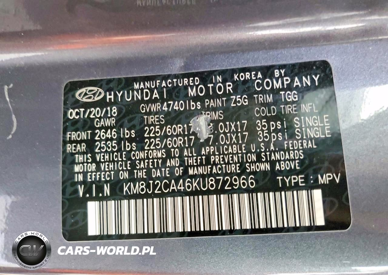 2019 Hyundai Tucson Se VIN:KM8J2CA46KU872966 - 12