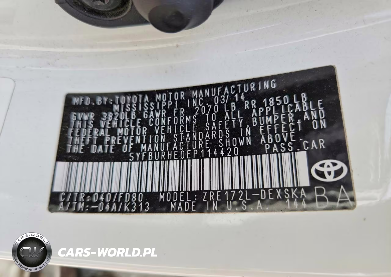 2014 Toyota Corolla S Plus VIN:5YFBURHE0EP114420 - 12