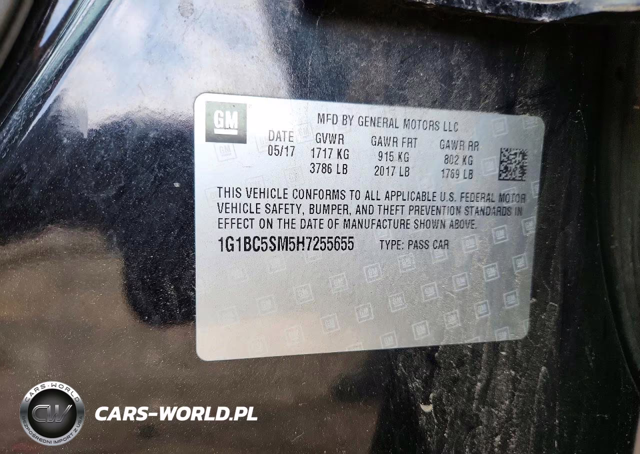 2017 Chevrolet Cruze Ls VIN:1G1BC5SM5H7255655 - 12
