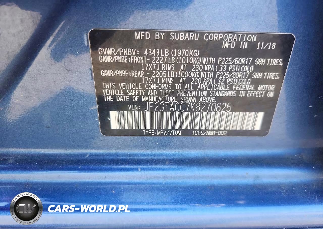 2019 Subaru Crosstrek Premium VIN:JF2GTACC7K8270625 - 12
