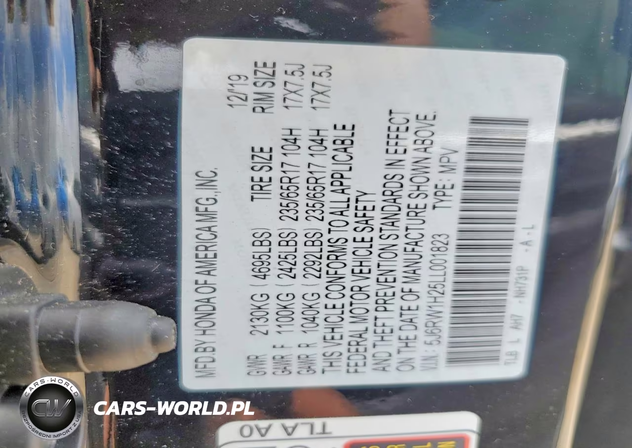 2020 Honda Cr-V Lx VIN:5J6RW1H25LL001823 - 12