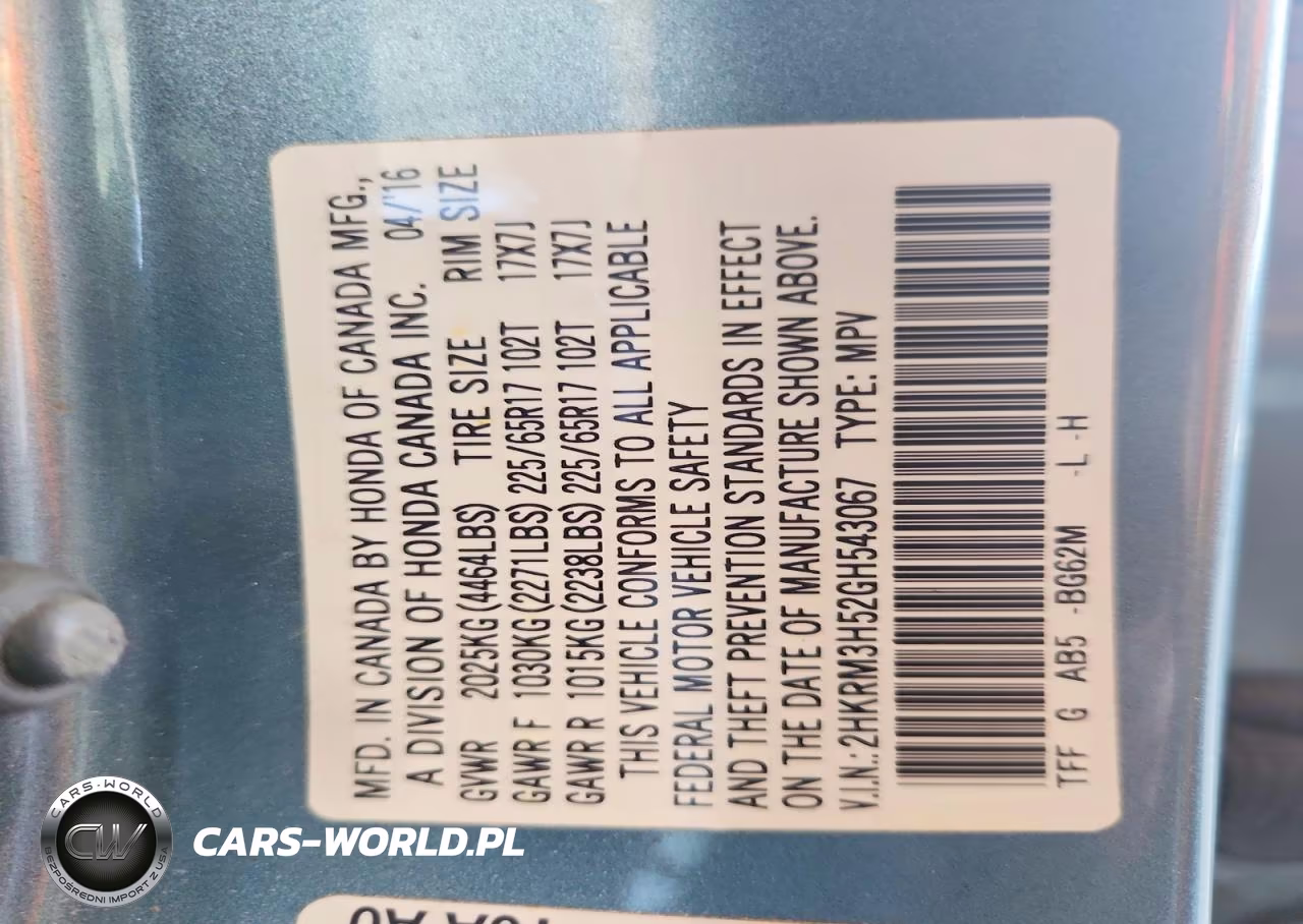 2016 Honda Cr-V Ex VIN:2HKRM3H52GH543067 - 13