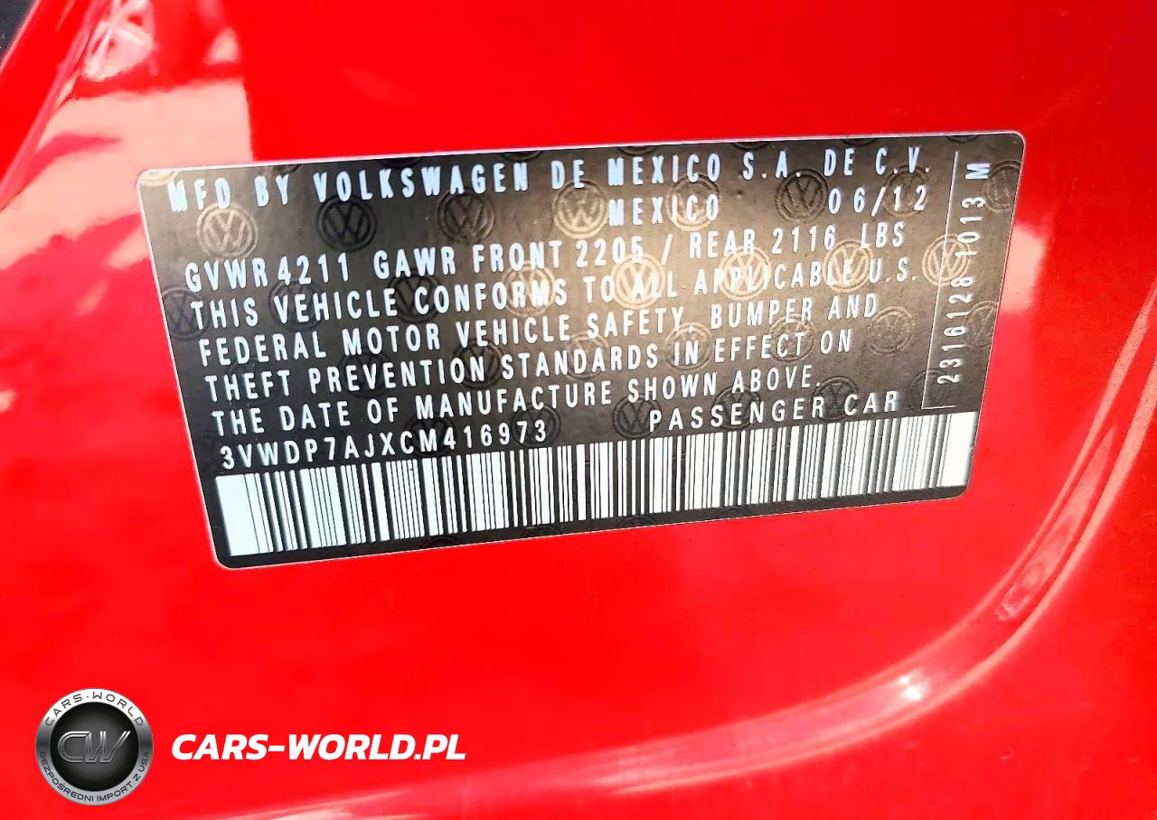 2012 Volkswagen Jetta Se VIN:3VWDP7AJXCM416973 - 13