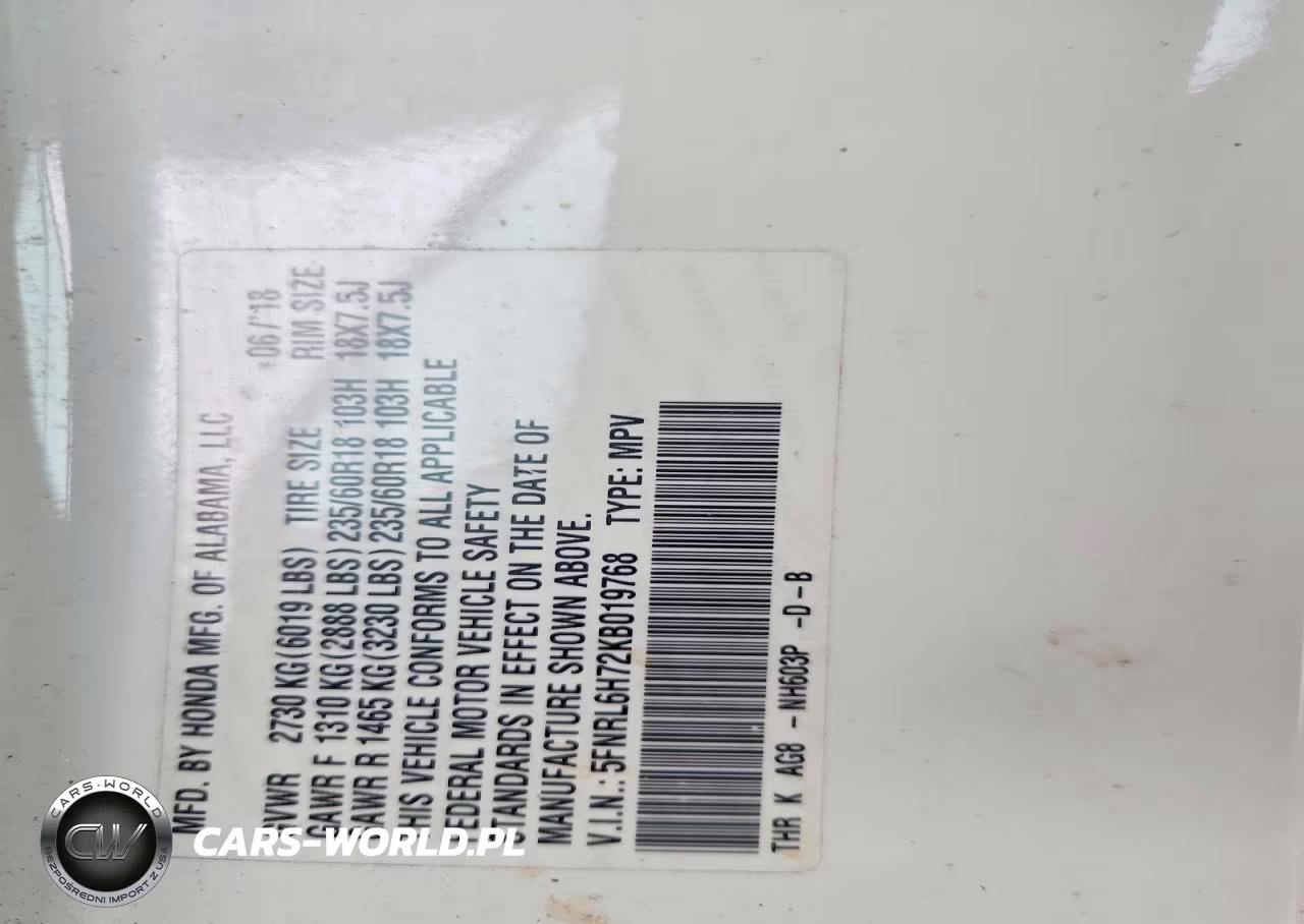 2019 Honda Odyssey Exl VIN:5FNRL6H72KB019768 - 13