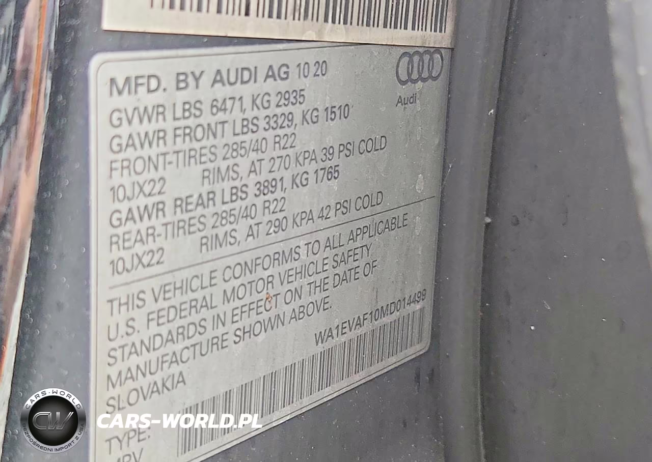 2021 Audi Q8 Premium Plus S-Line VIN:WA1EVAF10MD014499 - 13