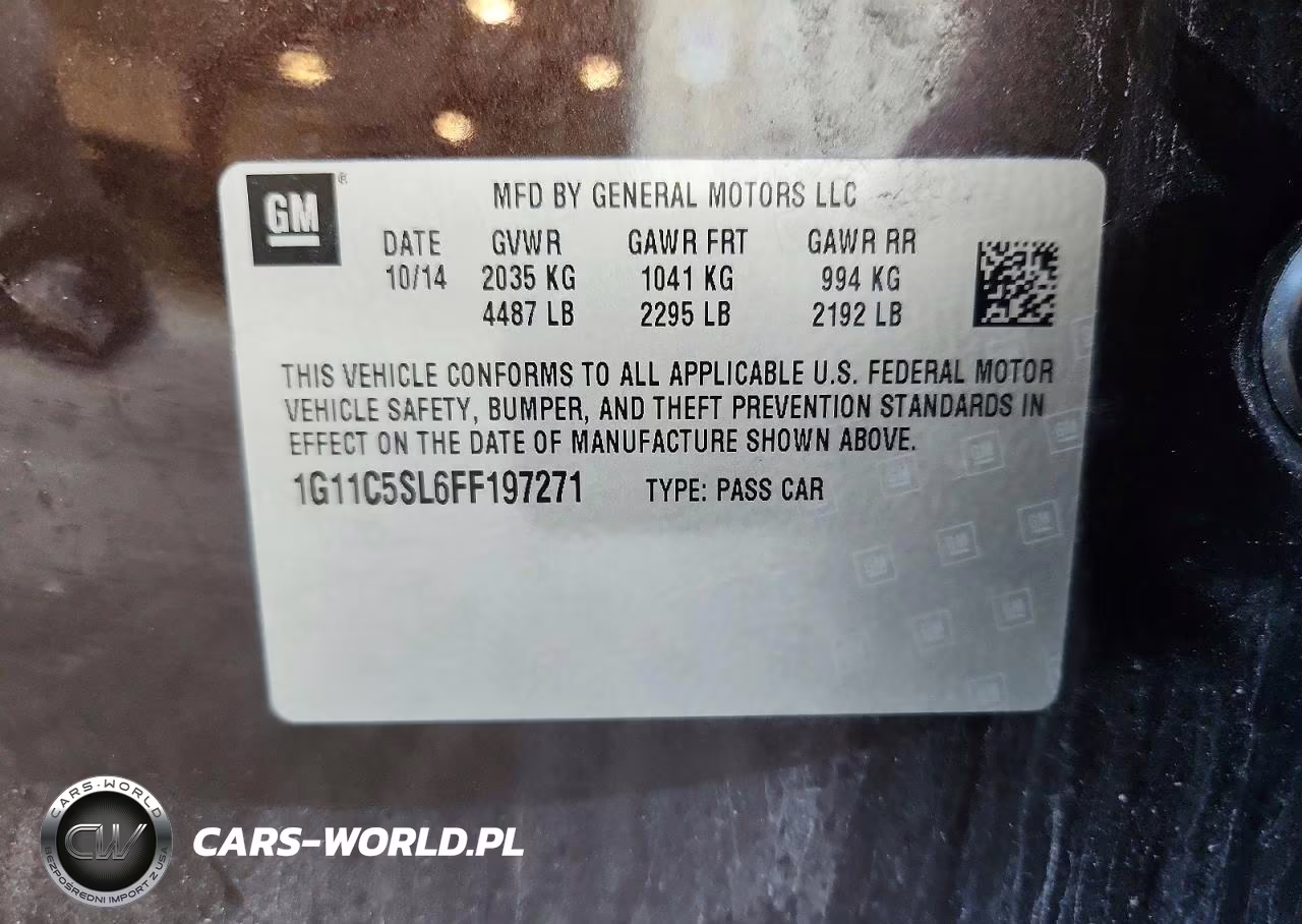 2015 Chevrolet Malibu 1Lt VIN:1G11C5SL6FF197271 - 12