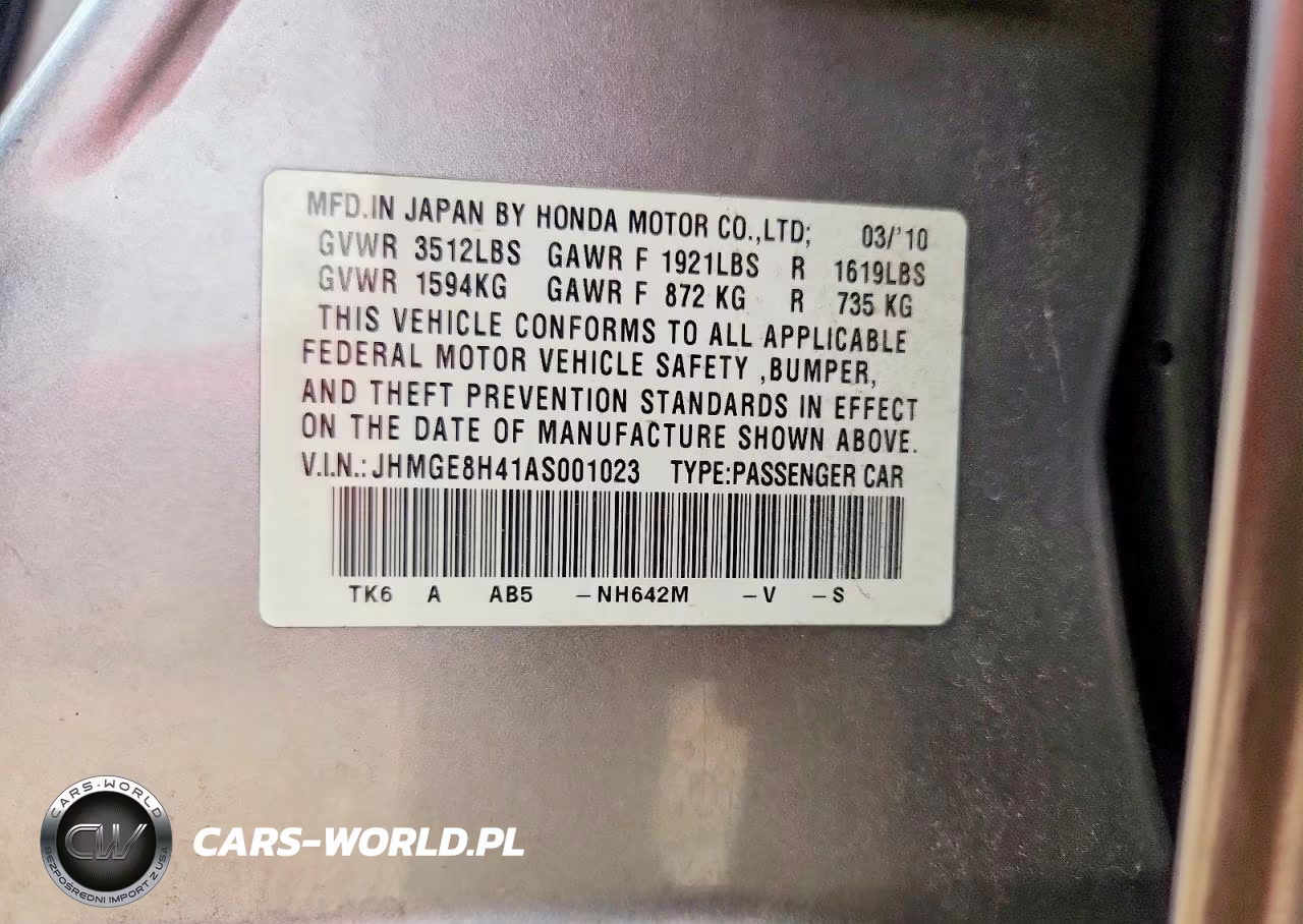 2010 Honda Fit Sport VIN:JHMGE8H41AS001023 - 12