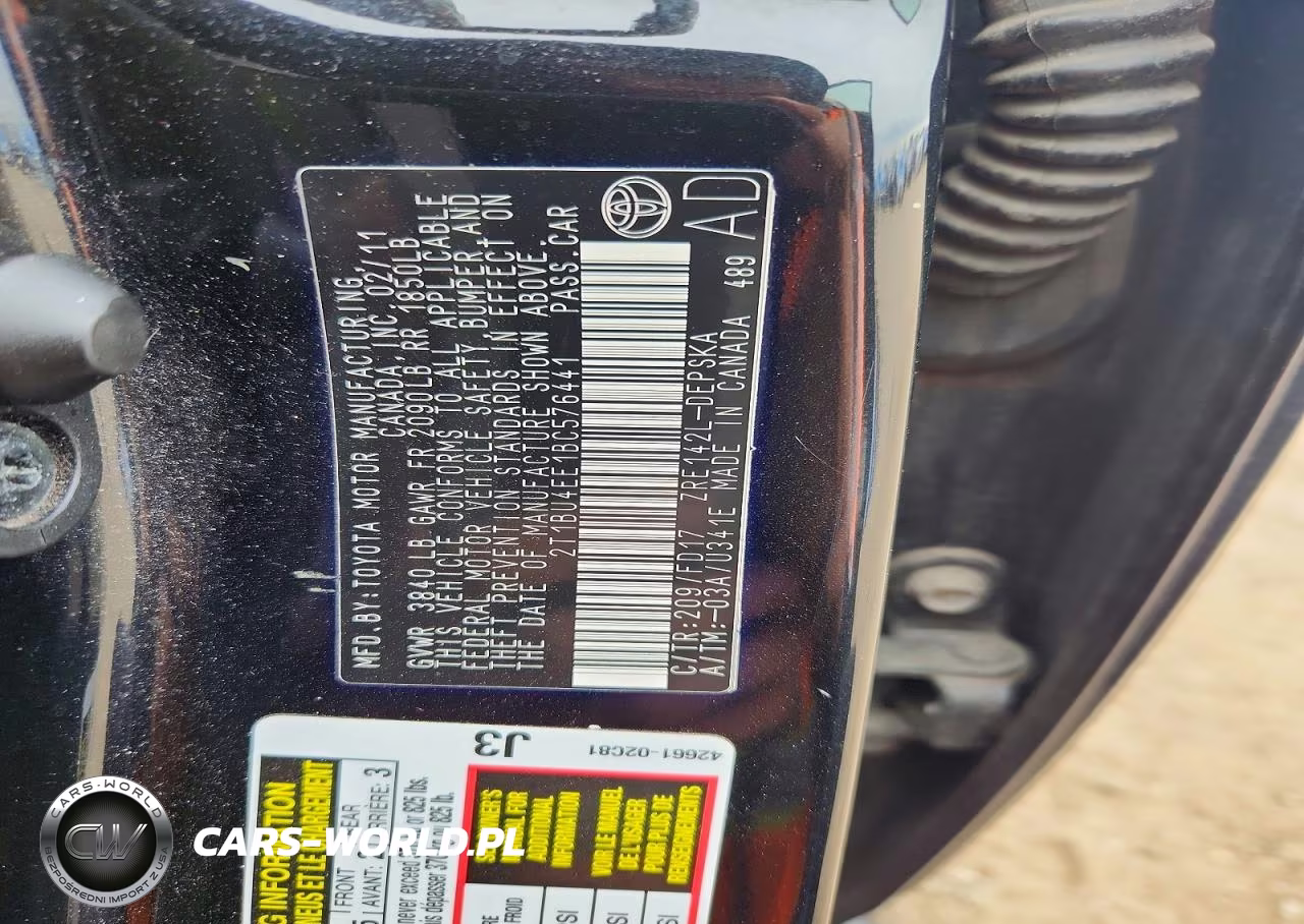 2011 Toyota Corolla S VIN:2T1BU4EE1BC576441 - 12