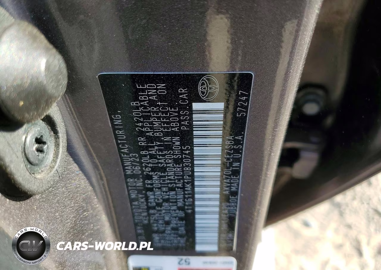 2023 Toyota Camry Se VIN:4T1G11AK1PU830745 - 12