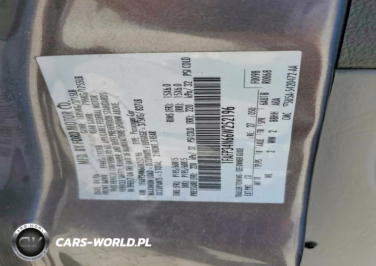 2006 Ford Focus Zx4 VIN:1FAFP34N66W252196 - 12