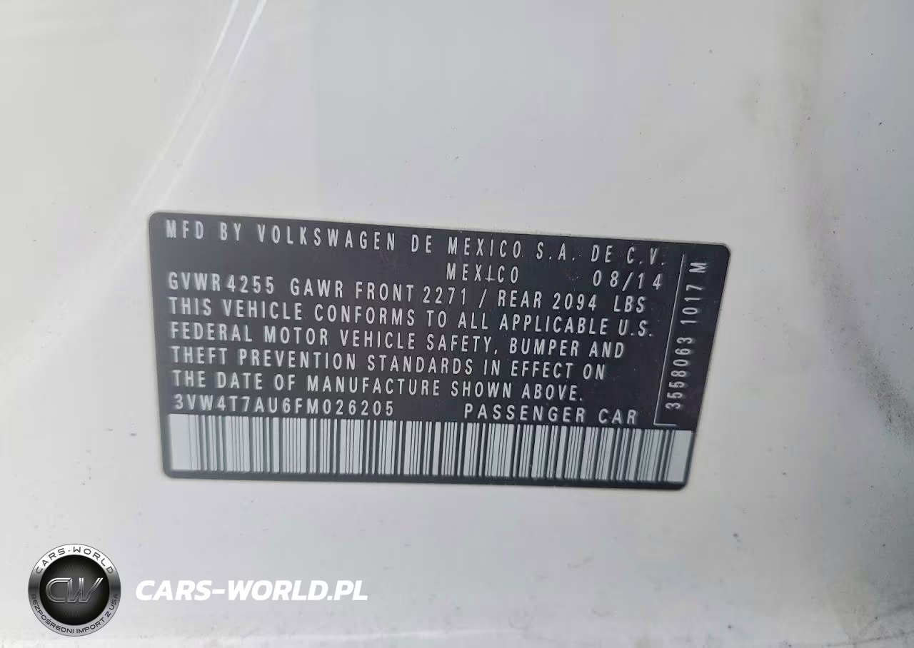 2015 Volkswagen Gti VIN:3VW4T7AU6FM026205 - 12