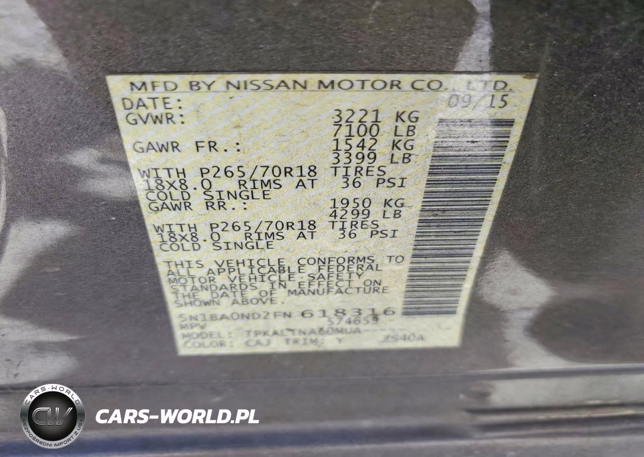 2015 Nissan Armada Sv VIN:5N1BA0ND2FN618316 - 14