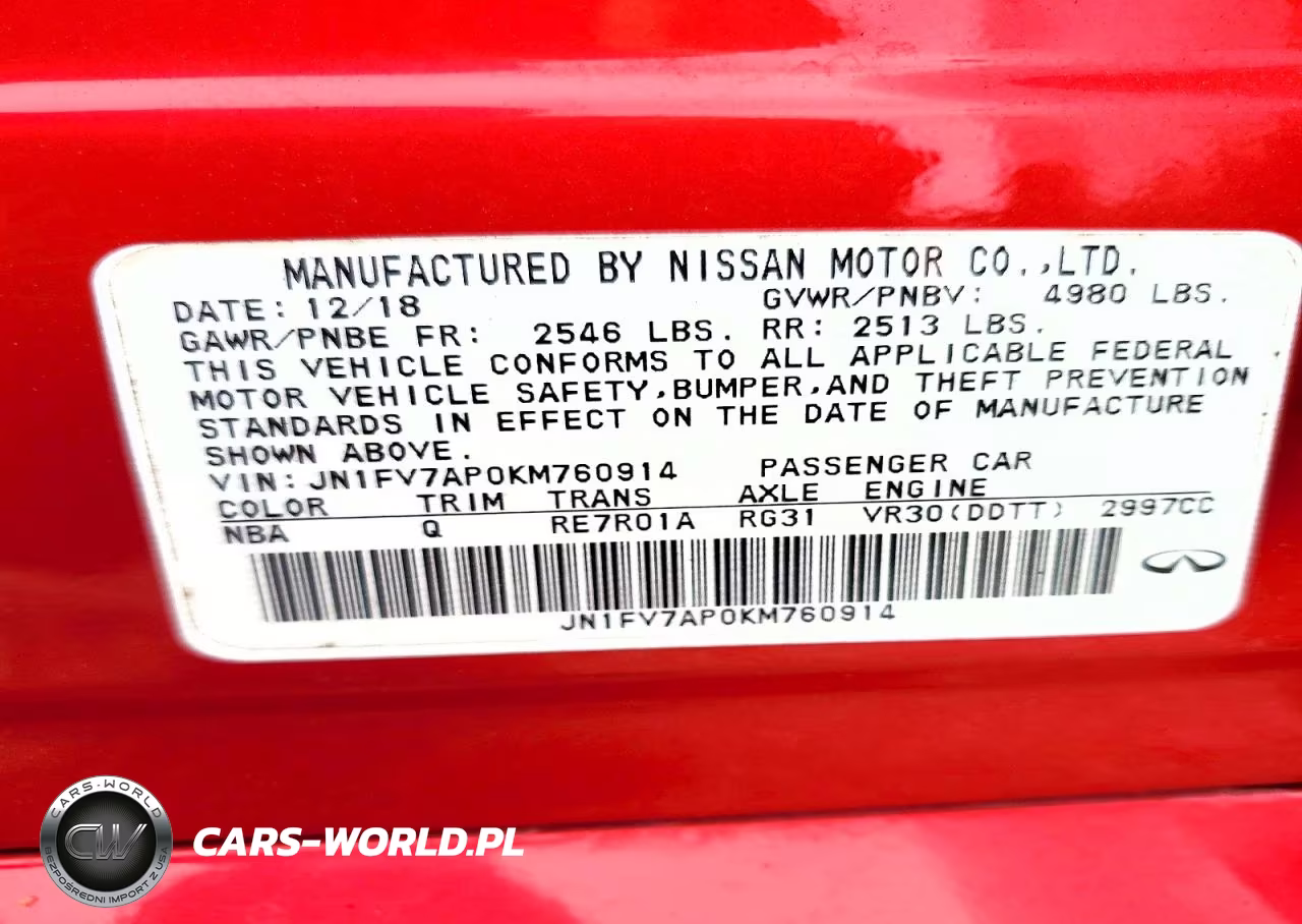 2019 Infiniti Q50 Red Sport 400 VIN:JN1FV7AP0KM760914 - 12