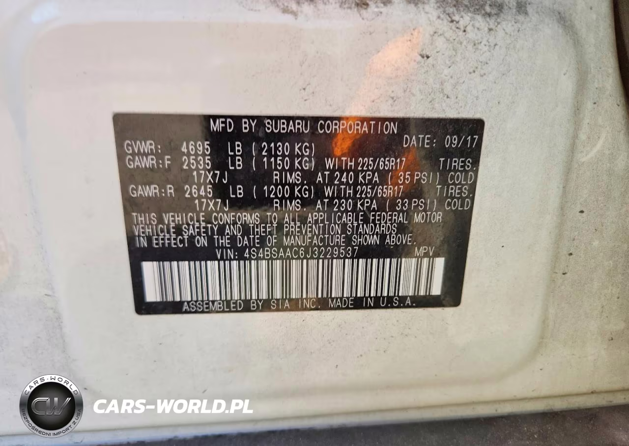 2018 Subaru Outback 2.5I VIN:4S4BSAAC6J3229537 - 13