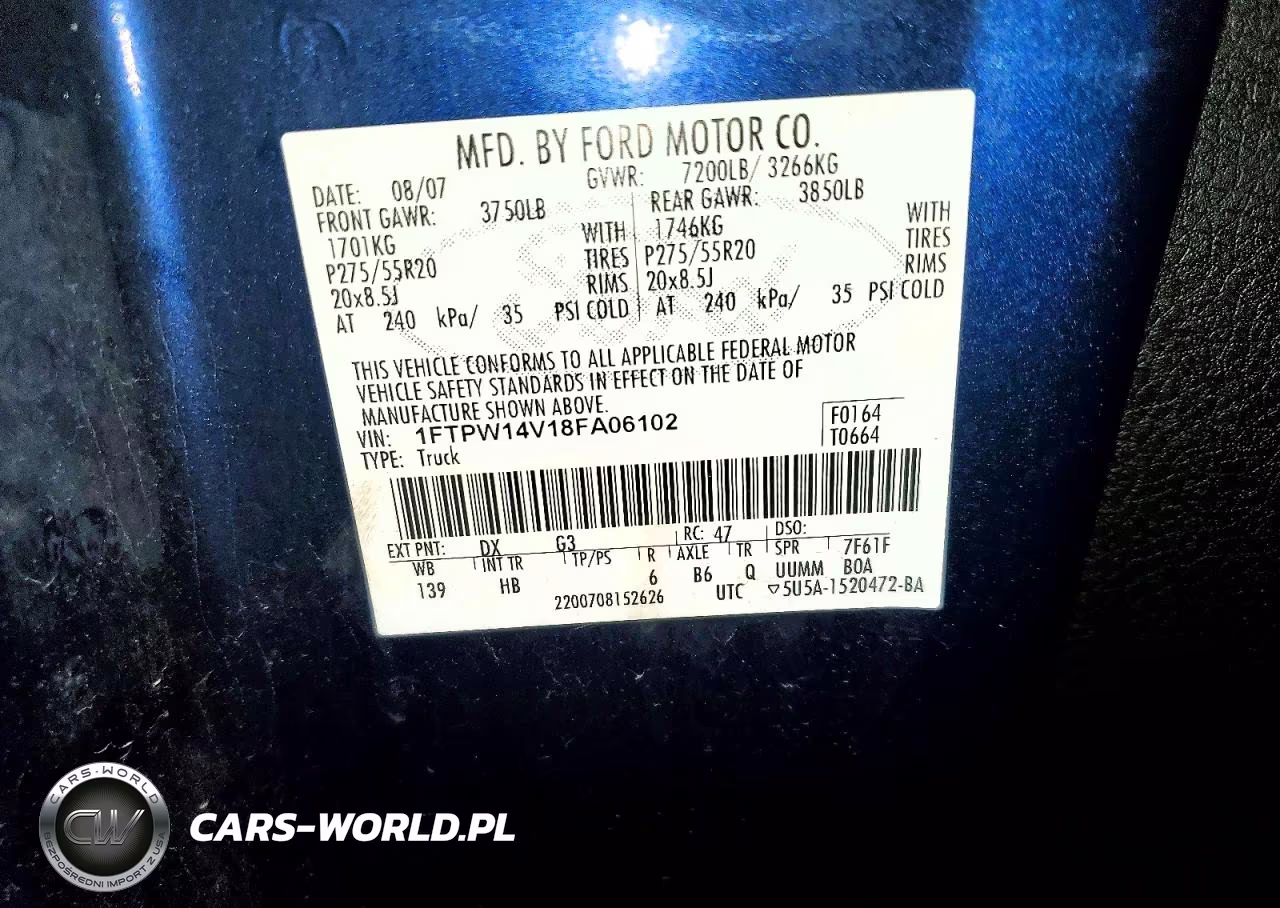 2008 Ford F150 Supercrew VIN:1FTPW14V18FA06102 - 12
