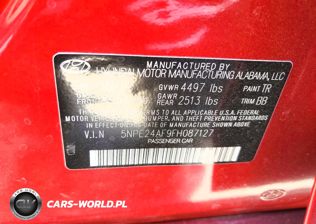 2015 Hyundai Sonata Se VIN:5NPE24AF9FH087127 - 12