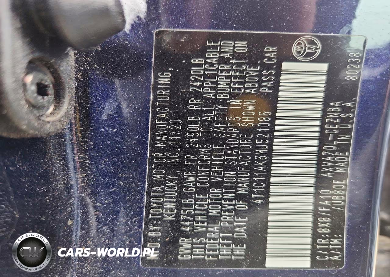 2021 Toyota Camry Le VIN:4T1C11AK6MU521086 - 13